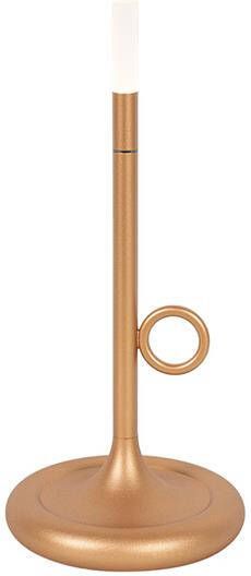 QAZQA Buiten Tafellamp Goud Incl. Led Met Touch Dimmer Oplaadbaar Sjarel