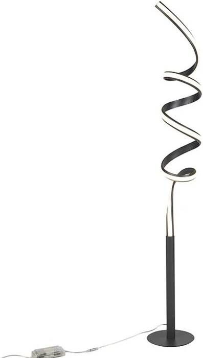 QAZQA Design vloerlamp zwart incl. LED en dimmer Twisted