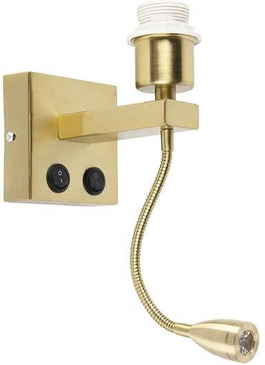 QAZQA Moderne Wandlamp Messing Met Flexarm Brescia Combi