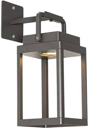 QAZQA Buiten wandlamp donkergrijs incl. LED oplaadbaar Yara