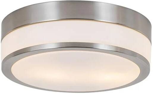 QAZQA Moderne buiten plafondlamp staal 28 cm IP44 Flavi