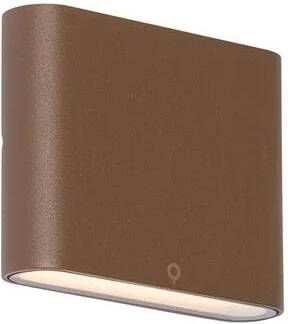 QAZQA Moderne Buiten Wandlamp Roestbruin 11 5 Cm Incl. Led Ip65 Batt
