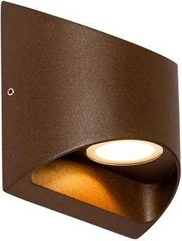 QAZQA Moderne Buiten Wandlamp Roestbruin Incl. Led 2-lichts Ip54 Mal