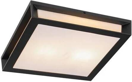 QAZQA Moderne buiten wandlamp zwart 2-lichts IP44 Jeffrey