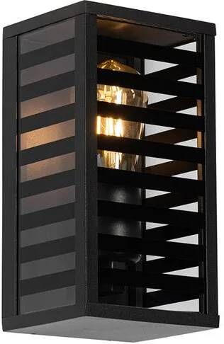 QAZQA Moderne buiten wandlamp zwart 26 cm IP44 Reims