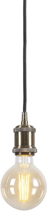 QAZQA Moderne Hanglamp Brons Met Zwart Kabel Cava Classic