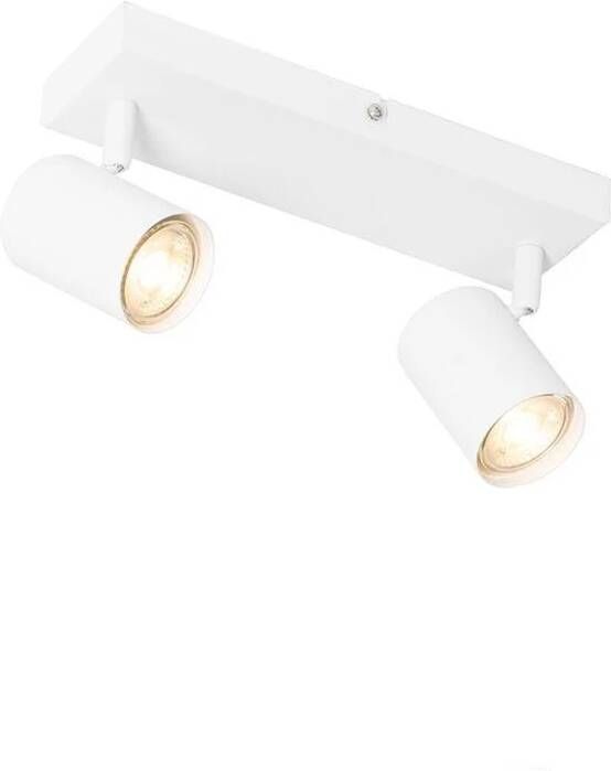 QAZQA Moderne Plafondlamp Wit 2-lichts Verstelbaar Rechthoekig Jeana