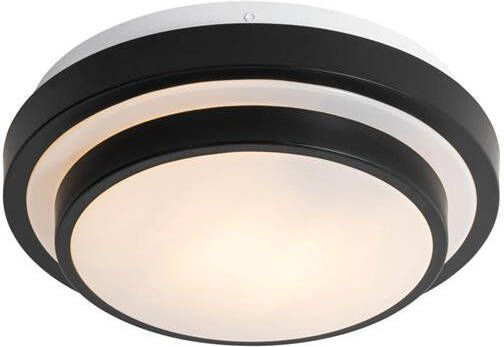 QAZQA Moderne plafondlamp zwart met wit 25 cm IP44 Walden