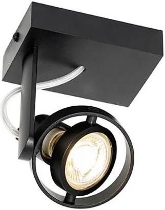 QAZQA Moderne plafondspot zwart draai- en kantelbaar GU10 50mm