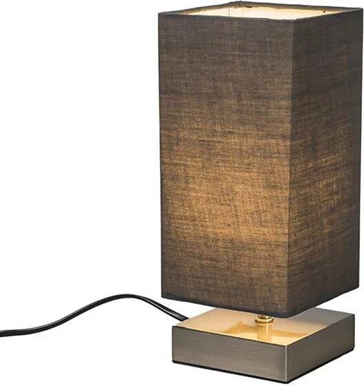 QAZQA Moderne Tafellamp Grijs Met Staal Milo