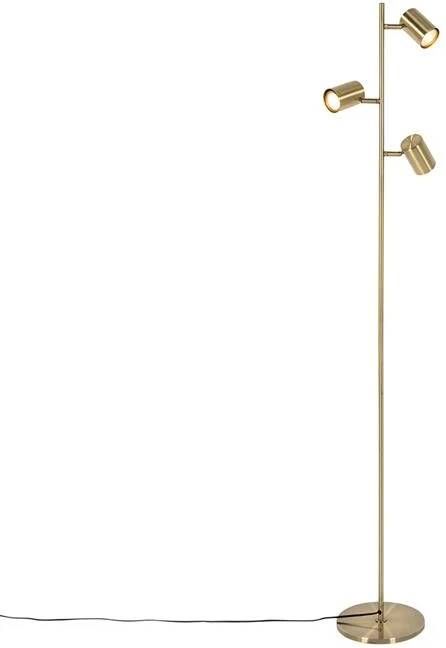 QAZQA Moderne vloerlamp brons 3-lichts Jeana