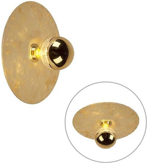 QAZQA Moderne wandlamp goud 30cm Disque