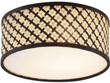 QAZQA Oosterse plafondlamp rotan met zwart 30cm Tremmo