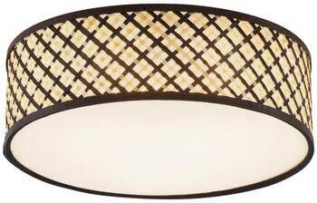 QAZQA Oosterse plafondlamp rotan met zwart 40cm Tremmo