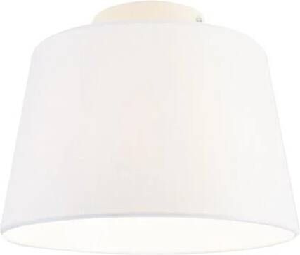 QAZQA Moderne plafondlamp met witte kap 25 cm Combi