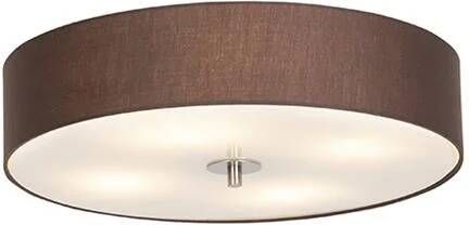 QAZQA Landelijke Plafondlamp Bruin 50 Cm Drum