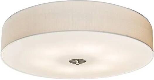 QAZQA Drum 70 Plafondlamp met lampenkap 6 lichts wit