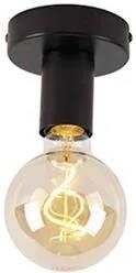 QAZQA Moderne Plafondlamp Zwart 9 Cm Facil