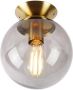 QAZQA Art Deco Plafondlamp Messing Met Smoke Glas Pallon - Thumbnail 2