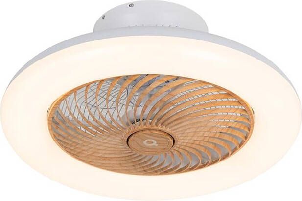 QAZQA Plafondventilator hout incl. LED met afstandsbediening Clima