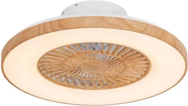 QAZQA Plafondventilator hout incl. LED met afstandsbediening Climo