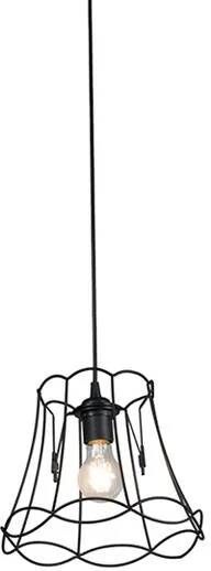 QAZQA Retro hanglamp zwart 25 cm Granny Frame