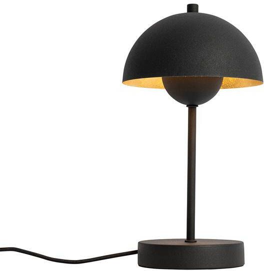 QAZQA Retro tafellamp mushroom zwart met goud Magnax Mini