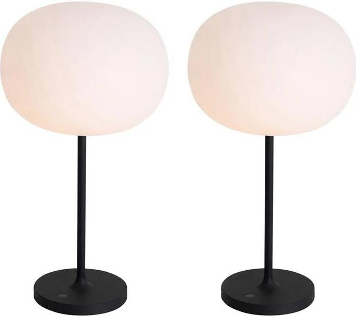 QAZQA Set van 2 moderne tafellampen wit oplaadbaar Maloi