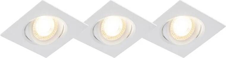 QAZQA Set Van 3 Inbouwspots Wit Incl. Led 3-staps Dimbaar Miu