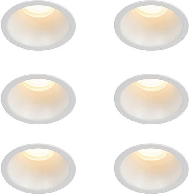 QAZQA Set van 6 inbouwspots wit GU10 35mm IP44 Dept