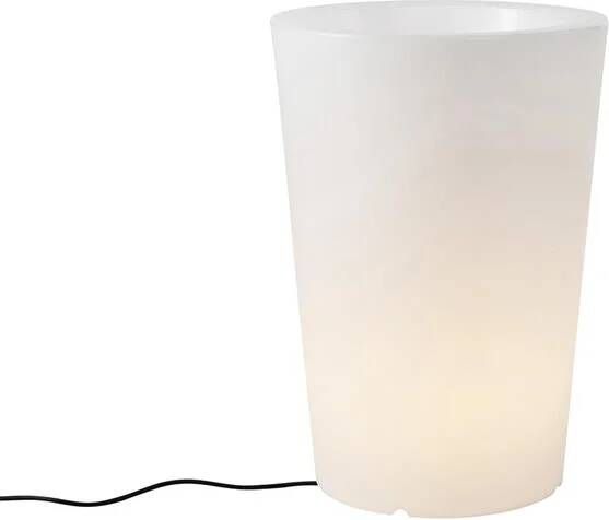 QAZQA Smart Buiten Vloerlamp Bloempot Wit Ip65 Incl. Led Wifi A60 Verano