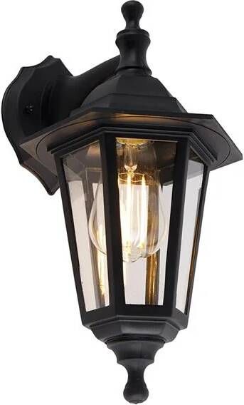 QAZQA Smart buiten wandlamp zwart IP44 incl. Wifi ST64 New Haven