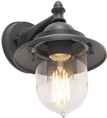 QAZQA Smart buitenwandlamp donker grijs incl. Wifi ST64 Oxford