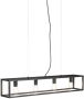 QAZQA cage Industriele LED Dimbare Smart Hanglamp eettafel incl. wifi met Dimmer voor boven de eettafel | in eetkamer 4 lichts L 100 cm Zwart Industrieel Woonkamer - Thumbnail 1