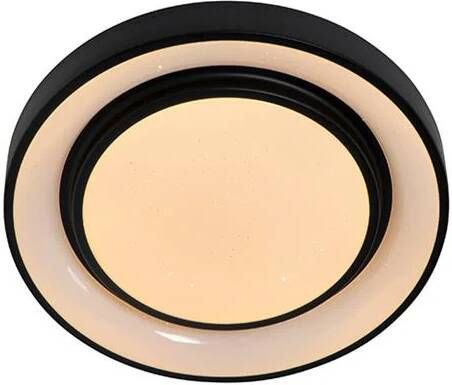 QAZQA Smart moderne plafondlamp zwart 38 cm incl. LED en RGB Jochie