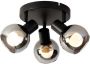 QAZQA vidro Art Deco Dimbare LED Smart Plafondspot Spotje Opbouwspot incl. wifi met Dimmer 3 lichts Ø 35 cm Zwart Woonkamer Slaapkamer Keuken - Thumbnail 2
