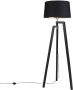 QAZQA puros Landelijke Dimbare LED Smart Vloerlamp Staande Lamp met kap incl. wifi met Dimmer 1 lichts H 153.5 cm Zwart Goud Woonkamer Slaapkamer Keuken - Thumbnail 2