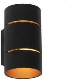 QAZQA Smart Wandlamp Zwart Met Gouden Binnenkant Incl. Wifi G9 Ria