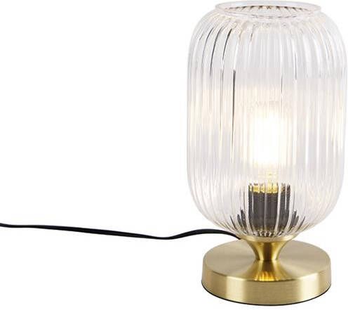 QAZQA Tafellamp banci Goud|messing Art Deco D 140mm