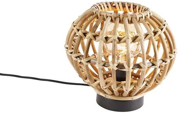 QAZQA Landelijke tafellamp bamboe 25 cm Canna