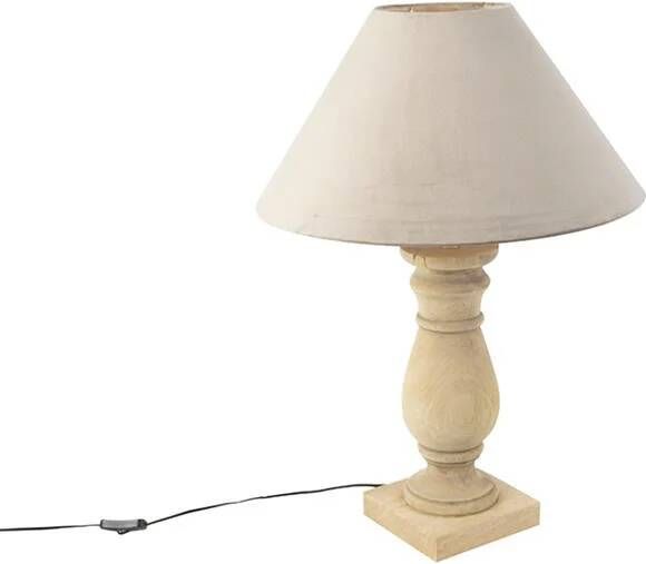 QAZQA catnip tl Tafellamp met lampenkap 1 lichts H 715 mm Taupe