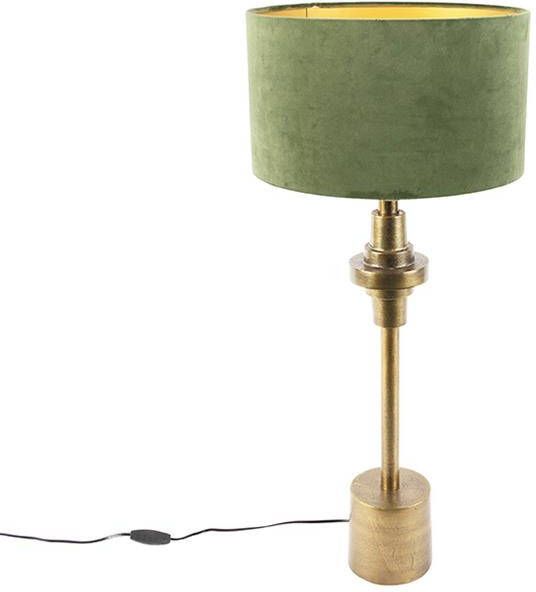 QAZQA diverso Art Deco Tafellamp met kap 1 lichts H 790 mm Brons Woonkamer Slaapkamer