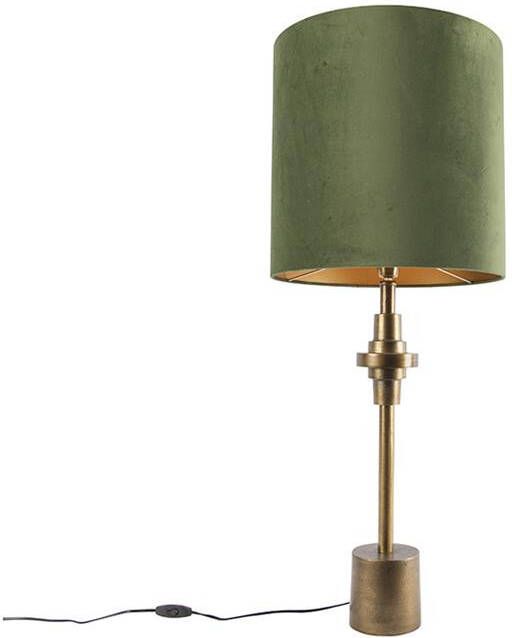 QAZQA diverso Art Deco Tafellamp met kap 1 lichts H 995 mm Groen Woonkamer Slaapkamer