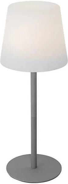 QAZQA Tafellamp grijs oplaadbaar incl. LED en dimmer IP54 Jude