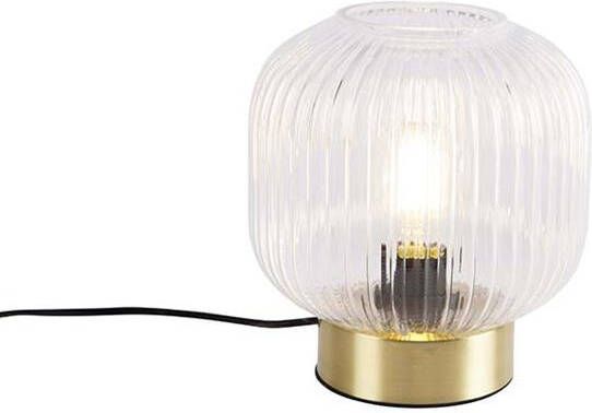 QAZQA Tafellamp karel Goud|messing Art Deco D 200mm
