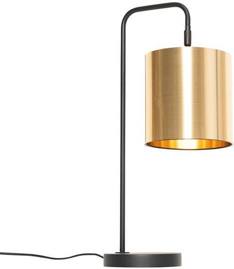 QAZQA Moderne tafellamp zwart met goud Lofty