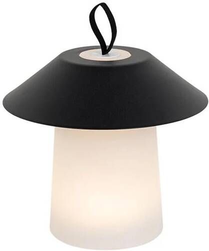 QAZQA Tafellamp mushroom zwart incl. LED oplaadbaar Ivan