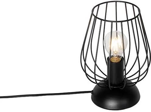 QAZQA Tafellamp palica Zwart Modern D 18.5cm