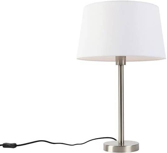 QAZQA simplo Tafellamp met lampenkap 1 lichts H 525 mm Wit