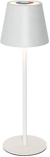 QAZQA Tafellamp Wit Incl. Led Dimbaar En Oplaadbaar Rgb Ip54 Murdock